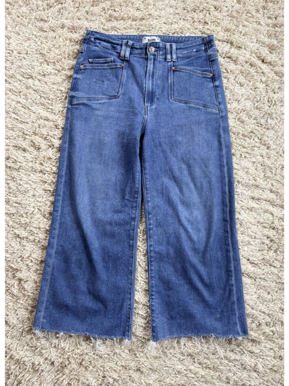Paige Anessa Wide Leg Jean in Sunnie Distressed Wash 29 - Picture 5 of 8